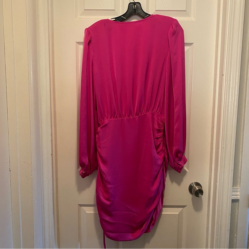 Ramy Brook “Foxy” Long‑Sleeve Mini Dress – Elpin (Electric Pink) – Size 8 – NWT - Picture 5 of 9